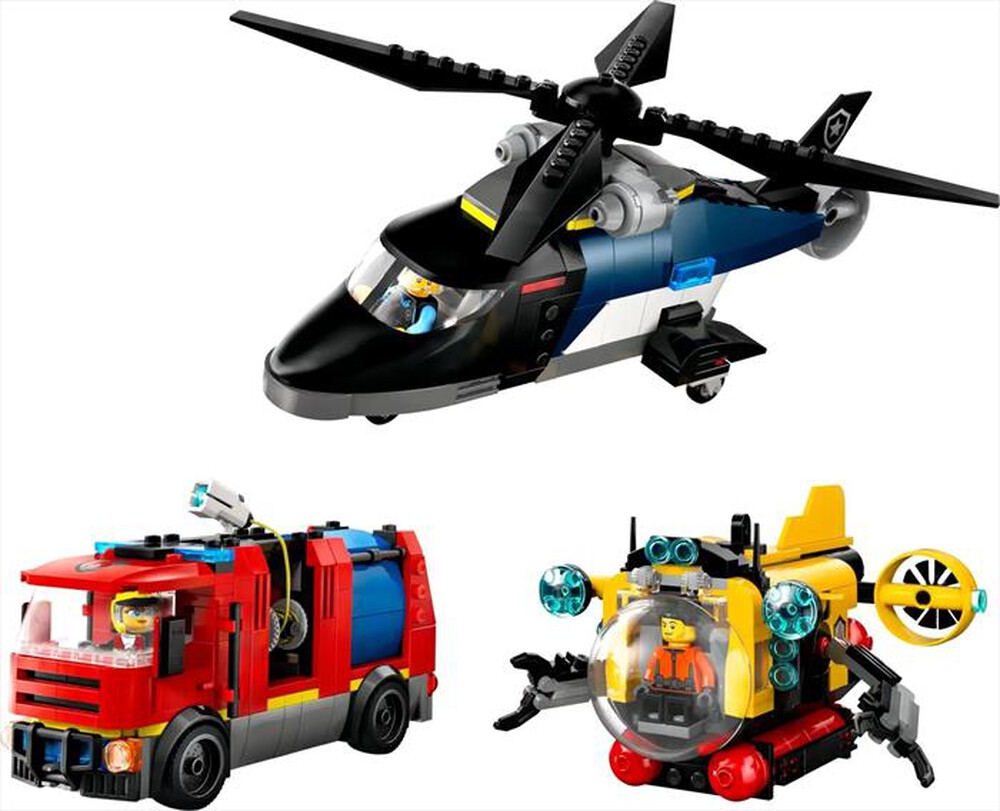 Immagine del prodotto LEGO - CITY Elicottero, autopompa e sottomarino - 60642-Multicolore