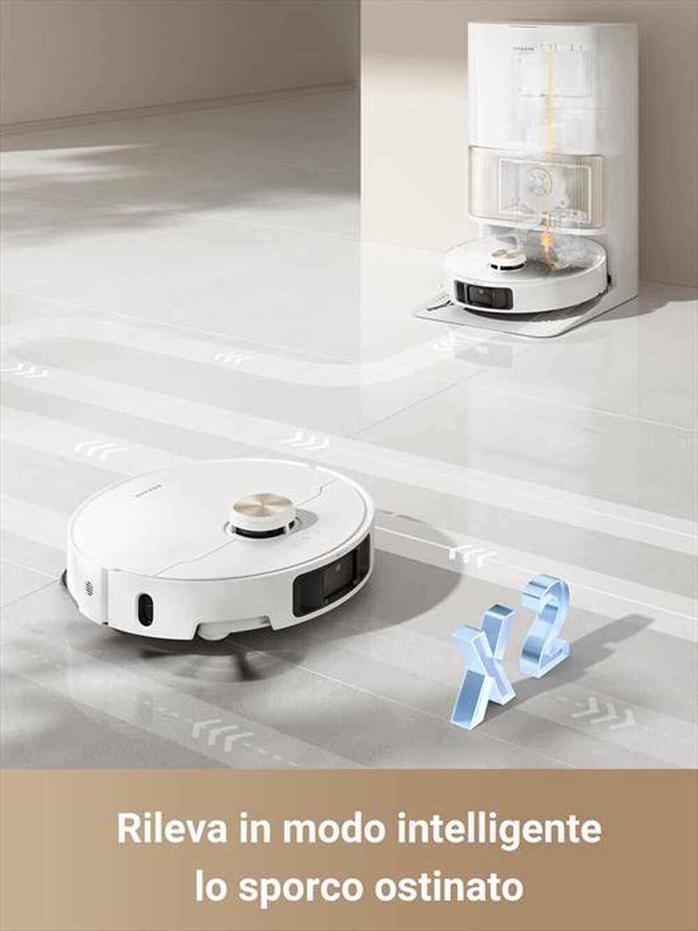 "DREAME - Aspirapolvere robot L40 ULTRA-Bianco/Oro"
