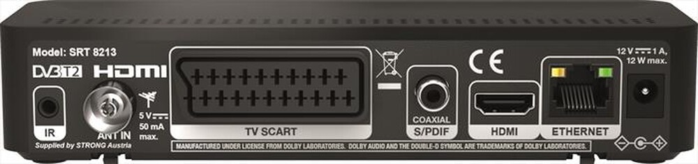 "STRONG - Decoder digitale terrestre T2 SRT8213-Nero"
