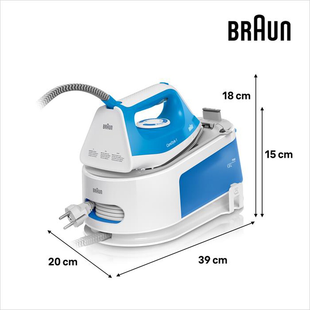 Immagine del prodotto BRAUN - Ferro da stiro con caldaia CareStyle 1 IS1012BL-Bianco/Blu