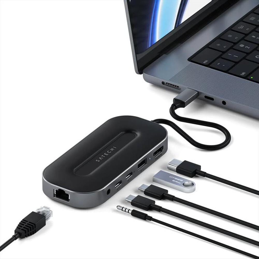 "SATECHI - USB4 MULTIPORT ADAPTER WITH 2.5G ETHERNET-grigio"