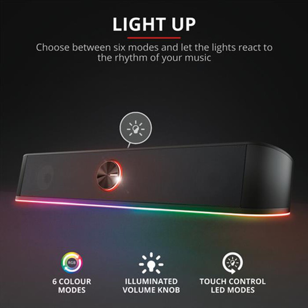 "TRUST - GXT619 THORNE RGB LED SOUNDBAR-Black RGB"