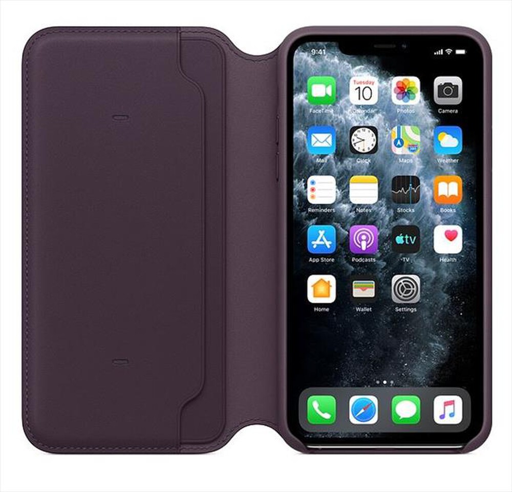 "APPLE - Custodia folio in pelle per iPhone 11 PRO MAX-Melanzana"
