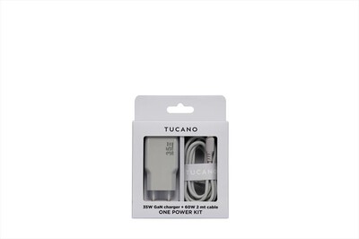 TUCANO - Power Kit ONE: Caricatore GaN 35W + Cavo USB-C 60W-GRIGIO
