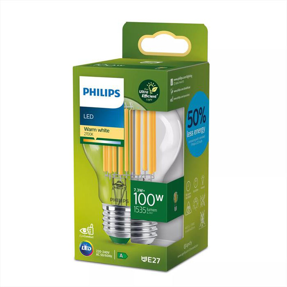 Immagine del prodotto PHILIPS - Lampada a LED GOCCIA FIL.100W A60 E27-Trasparente