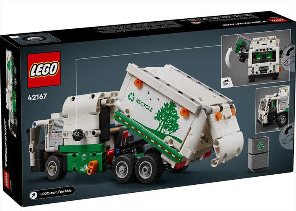 "LEGO - TECHNIC Camion spazzatura Mack LR Electric - 42167-Multicolore"