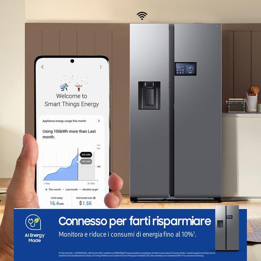 "SAMSUNG - Frigorifero side by side RS90F65EDTEF Classe D-Inox"