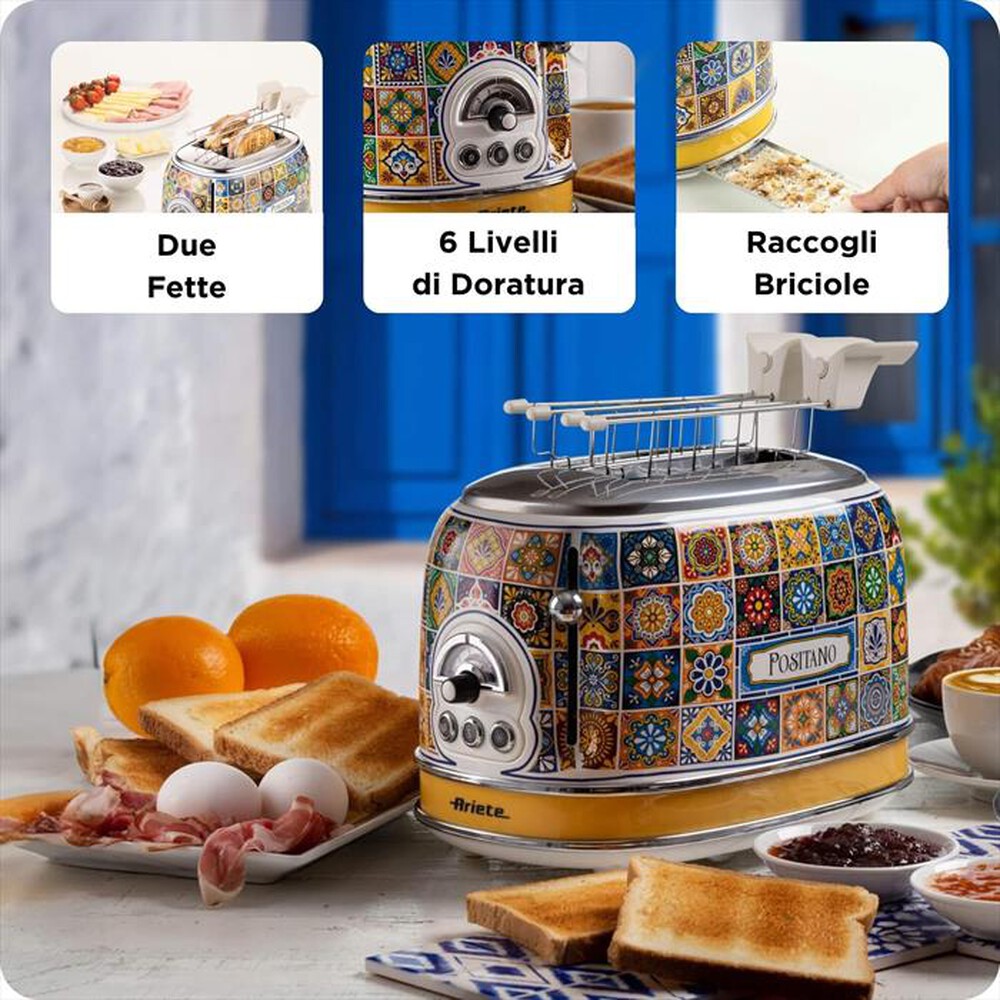 Immagine del prodotto ARIETE - 0155/0P TOSTAPANE 2 FETTE POSITANO-Multicolore