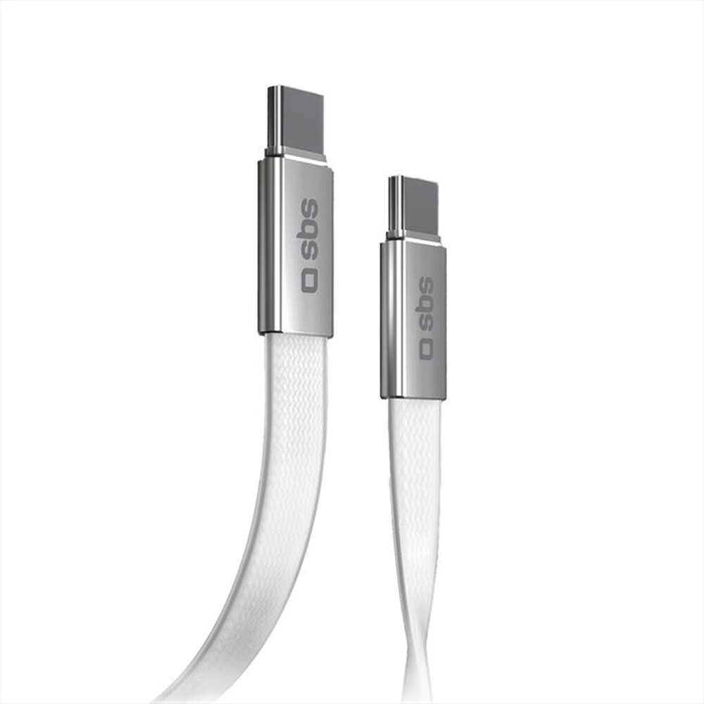 Immagine del prodotto SBS - Cavo piatto USB-C a USB-C con connettore sottile-Bianco
