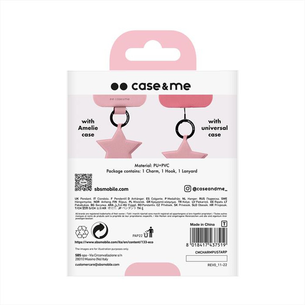 "CASEME - Charm ecoleather CMCHARMPUSTARP-Rosa"