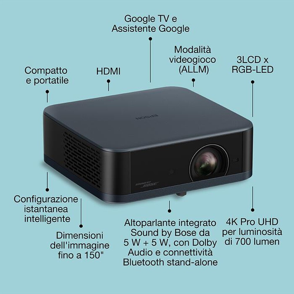 Immagine del prodotto EPSON - Videoproiettore EF-62N-Blu metallico