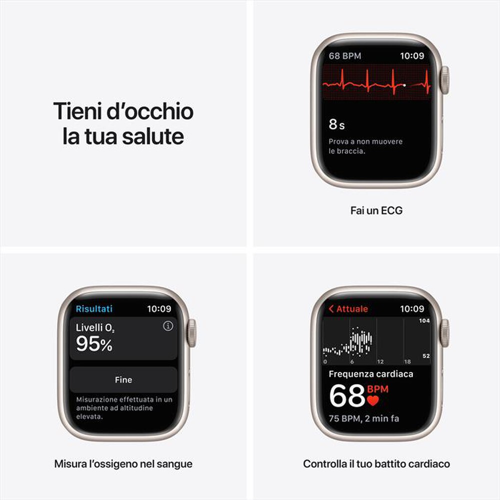 "APPLE - Apple Watch NIKE Series 7 GPS+Cellular 41 Allu - Galassia Sport PlatinoPuroNero"