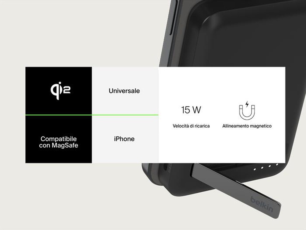 Immagine del prodotto BELKIN - Power bank per ricarica wireless veloce 2.0-Nero