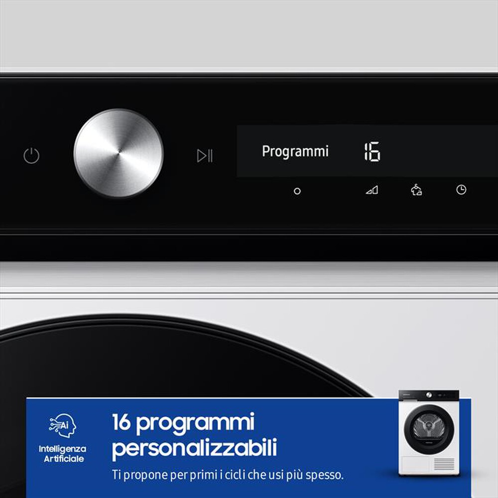 "SAMSUNG - Asciugatrice DV90BB5245AES3 9 Kg Classe A+++-bianco oblò black"