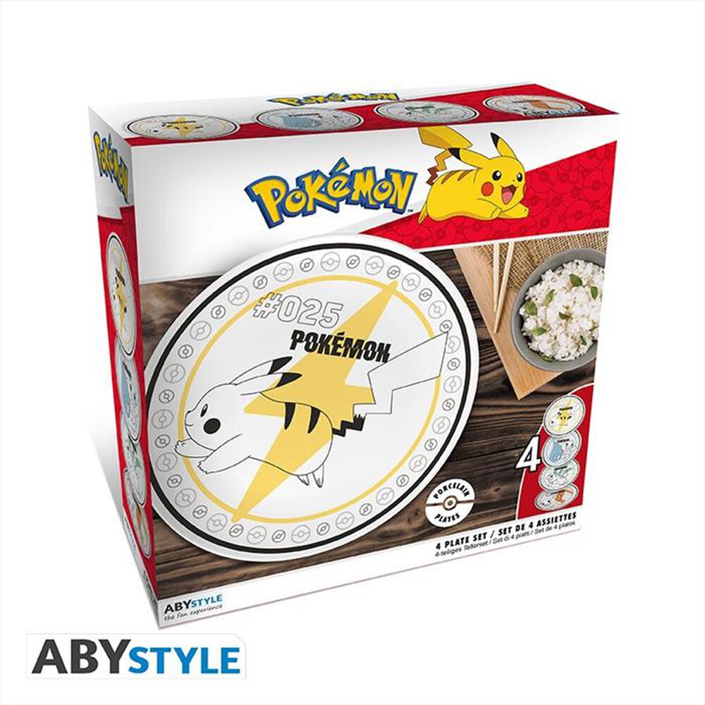 Immagine del prodotto ABYSSE - POKEMON Set di 4 piatti STARTERS +PIKACHU-multicolore