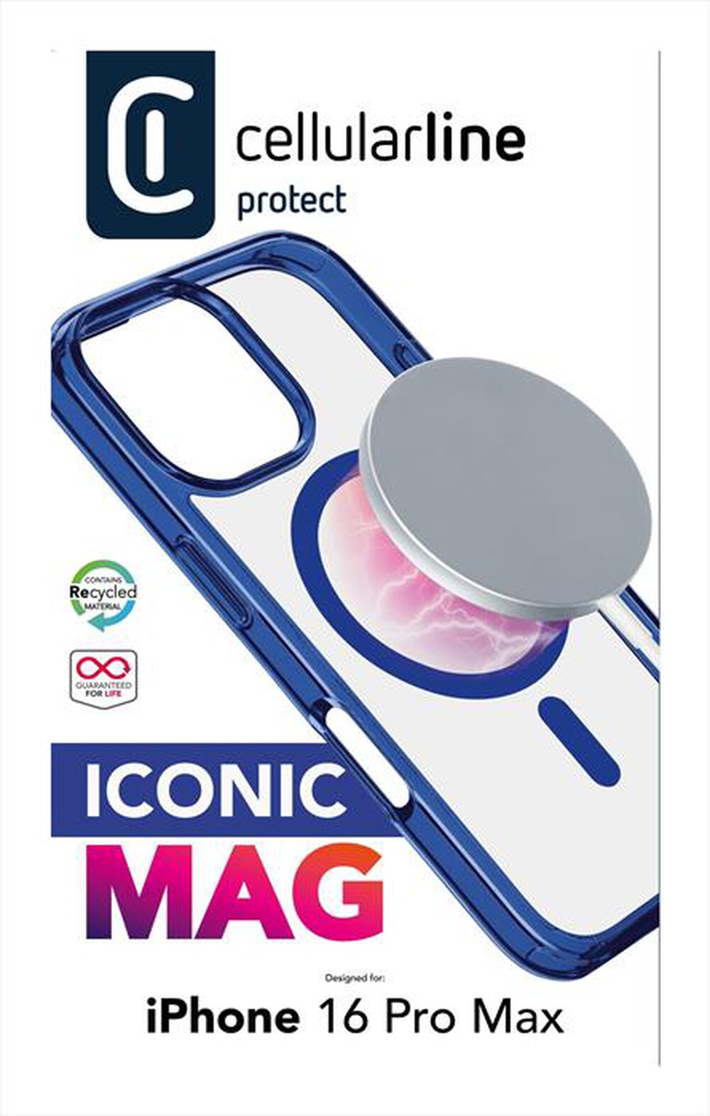 "CELLULARLINE - ICONIC MAG - IPHONE 16 PRO MAX-Blue"