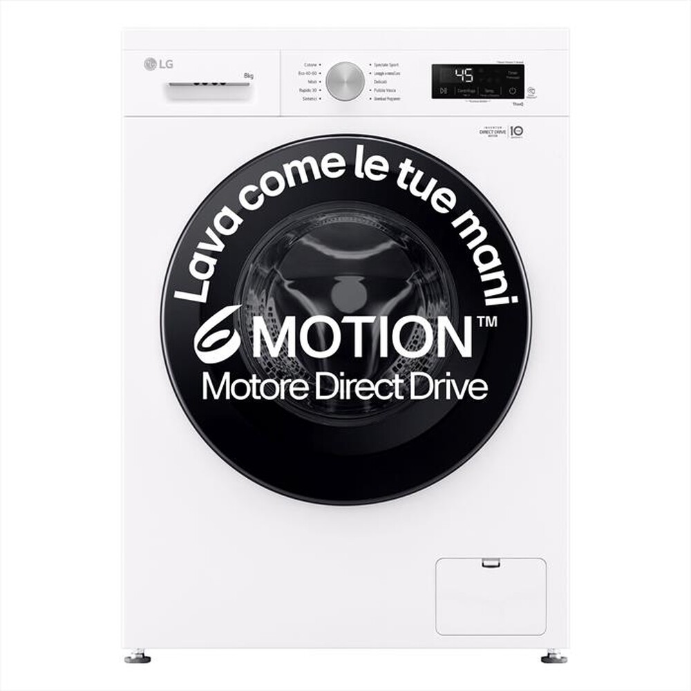 "LG - Lavatrice AI DD F4NX1008NWK SERIE X1 8kg Classe A-Essence White"