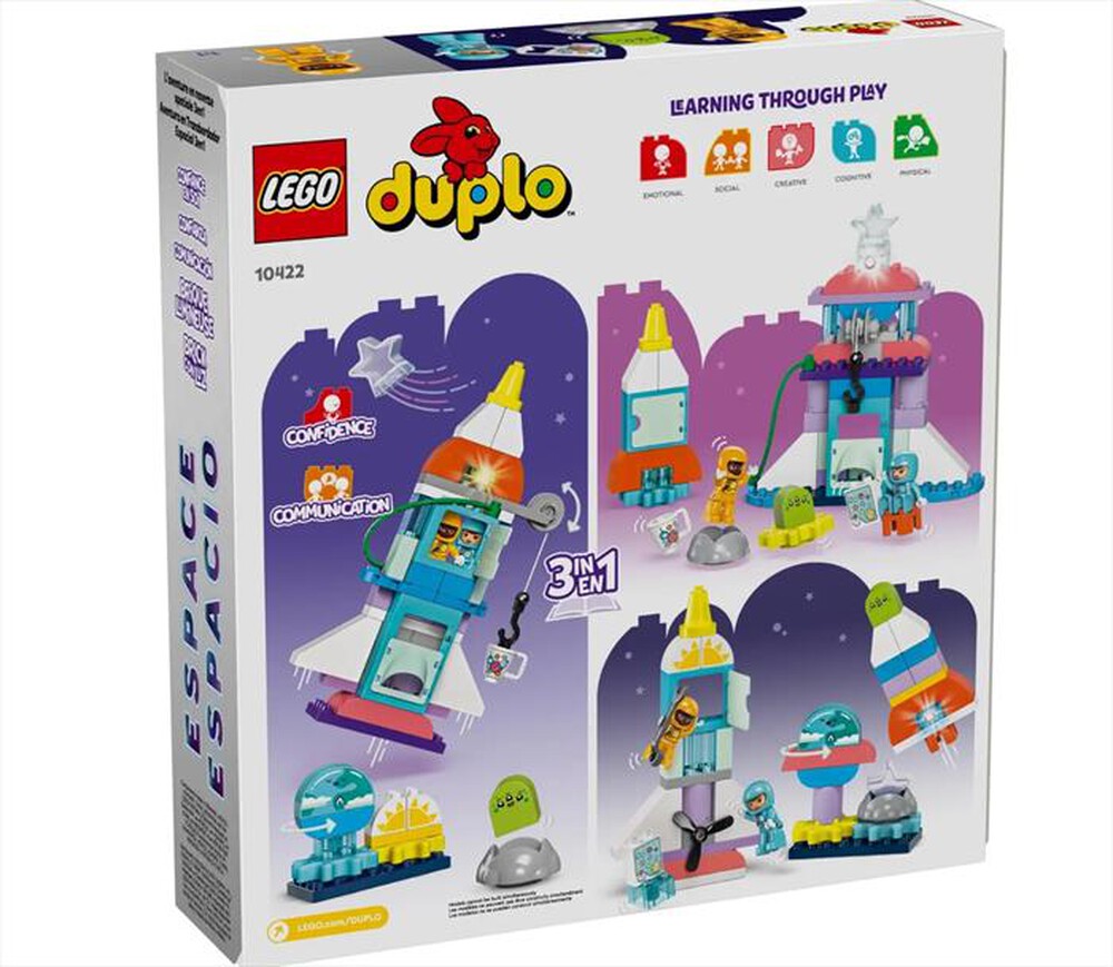 "LEGO - DUPLO Avventura dello Space Shuttle 3 in 1 - 10422-Multicolore"