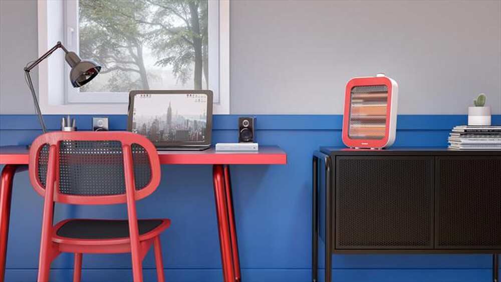 Immagine del prodotto OLIMPIA SPLENDID - Stufa elettrica QUARZIA SLIM R-Bianco e rosso corallo