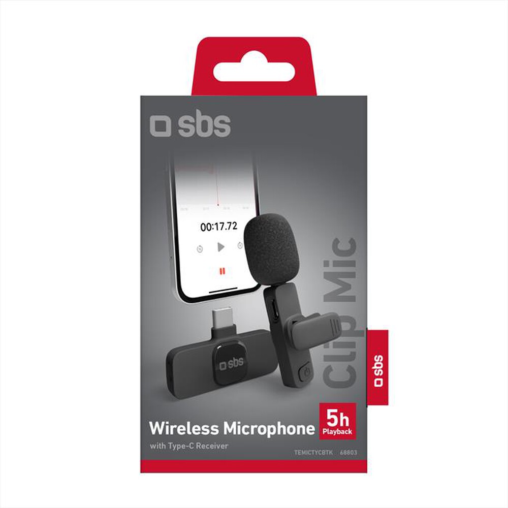 Immagine del prodotto SBS - Microfono con ricevitore Type C TEMICTYCBTK-Nero