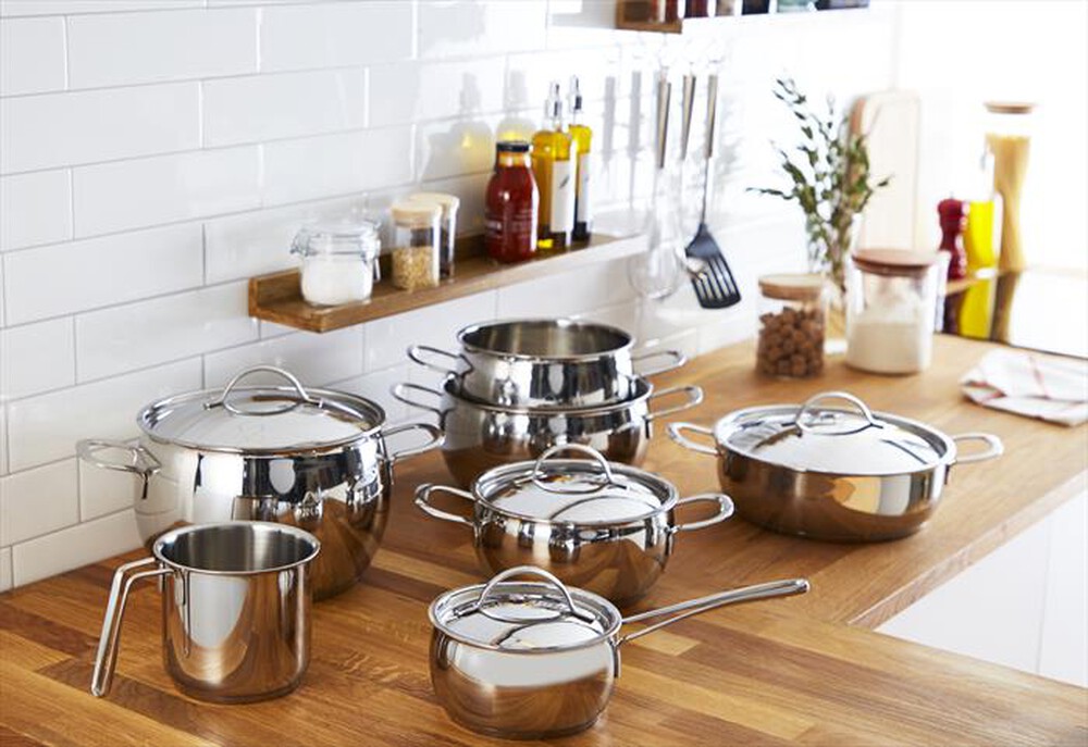 "LAGOSTINA - Set 11 pezzi pentole Linea Euforia 010704600011-Silver"