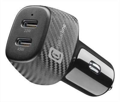 CELLULARLINE - Caricatore da auto CBRUSB2PD65WK-Nero