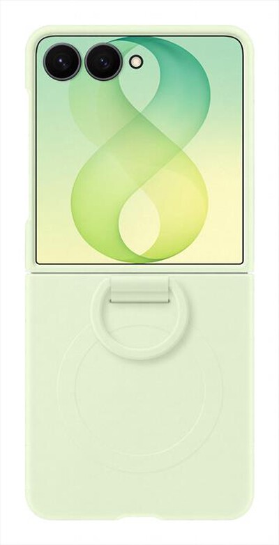 SAMSUNG - Custodia Silicone Ring Magnet per Galaxy Z Flip8-Green