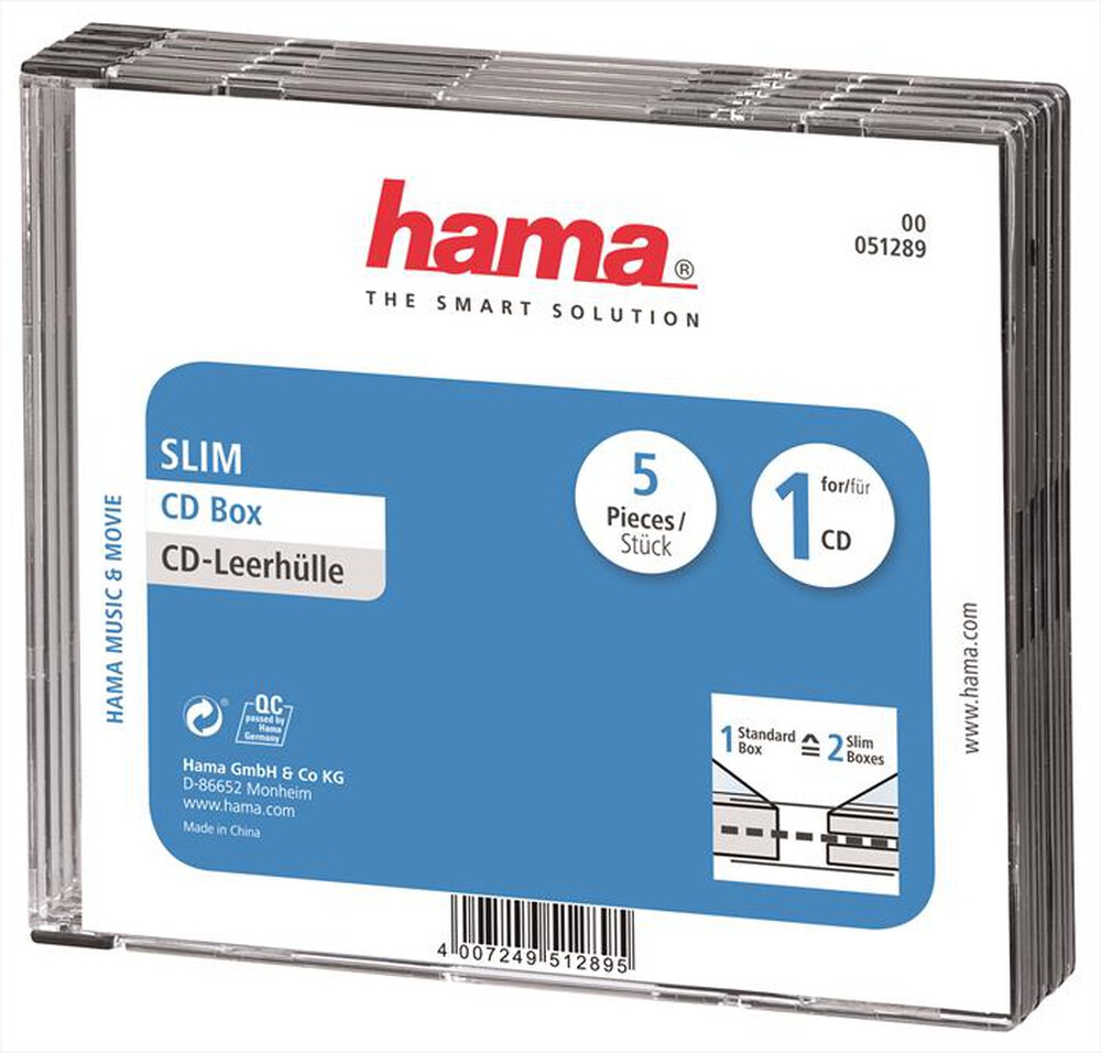 "HAMA - Custodia CD slim - 5pz. 07451289 - NERO"