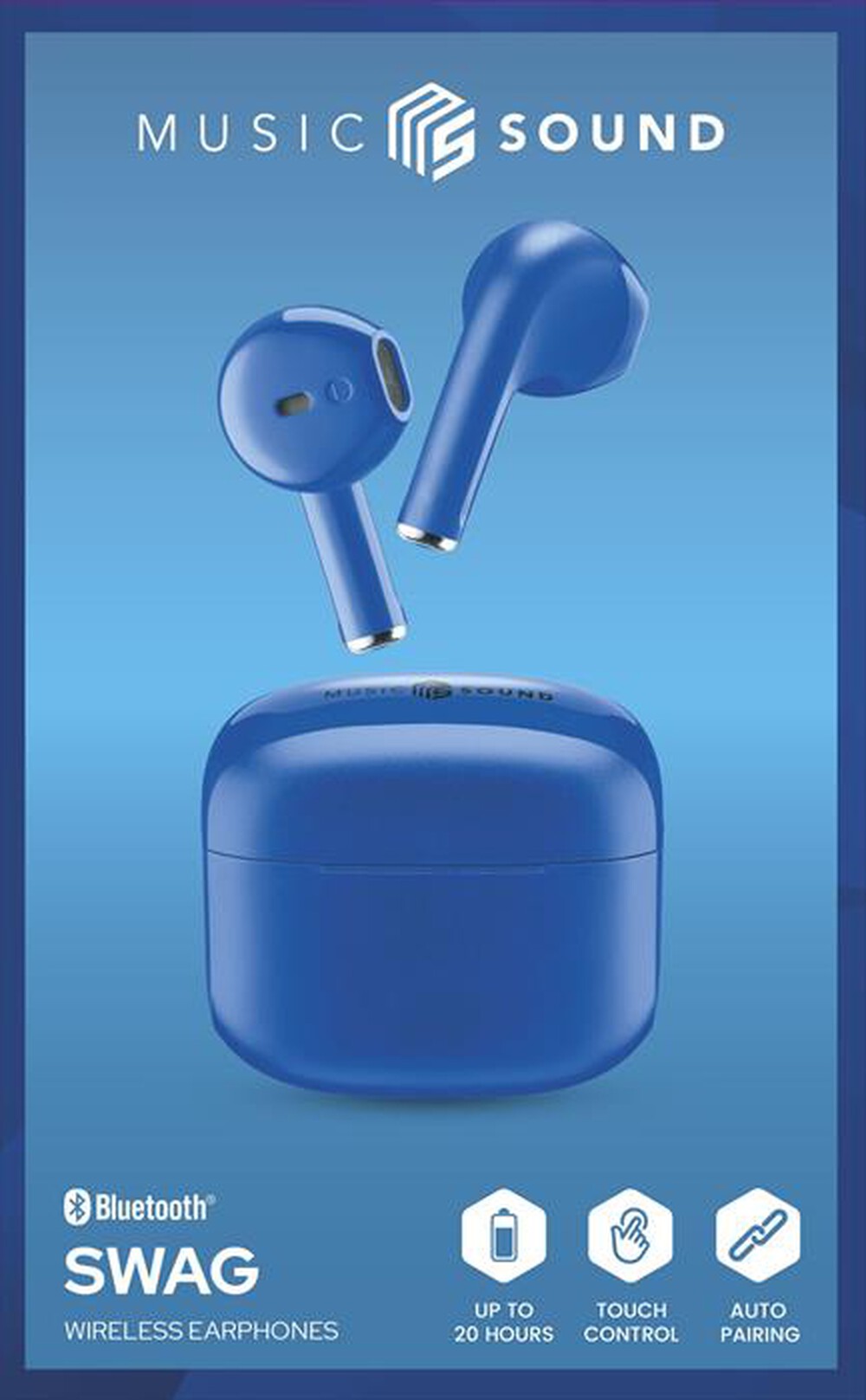 "MUSIC SOUND - Auricolare bluetooth TWS SWAG MS-Blu"