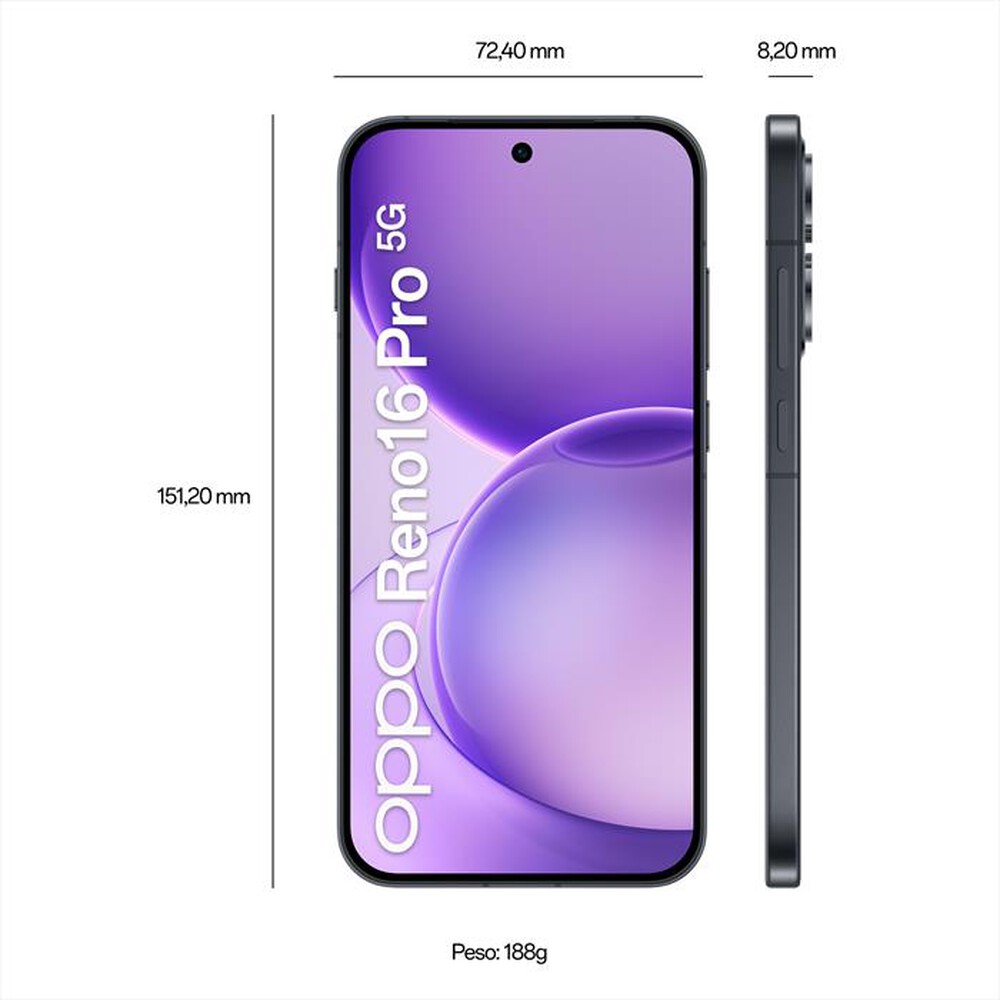Immagine del prodotto OPPO - Smartphone RENO16 PRO 5G-Starlight Black