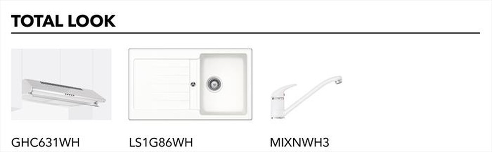 "GLEM GAS - Piano cottura a gas GTL64WH 4 fuochi 58,5cm-Bianco"