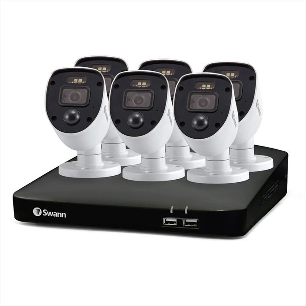 "SWANN - KIT NVR 1TB 8CH + 6 CAM FULL HD-White"