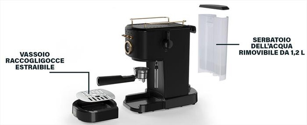"PRINCESS - MACCHINA CAFFE' ESPRESSO 3 IN 1-Nero / Acciaio-Plastica"