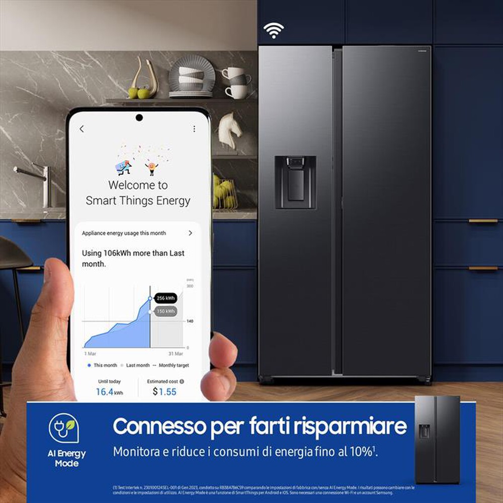 Immagine del prodotto SAMSUNG - Frigorifero Side by Side RS80F66KBFEF 635L ClasseB-Antracite