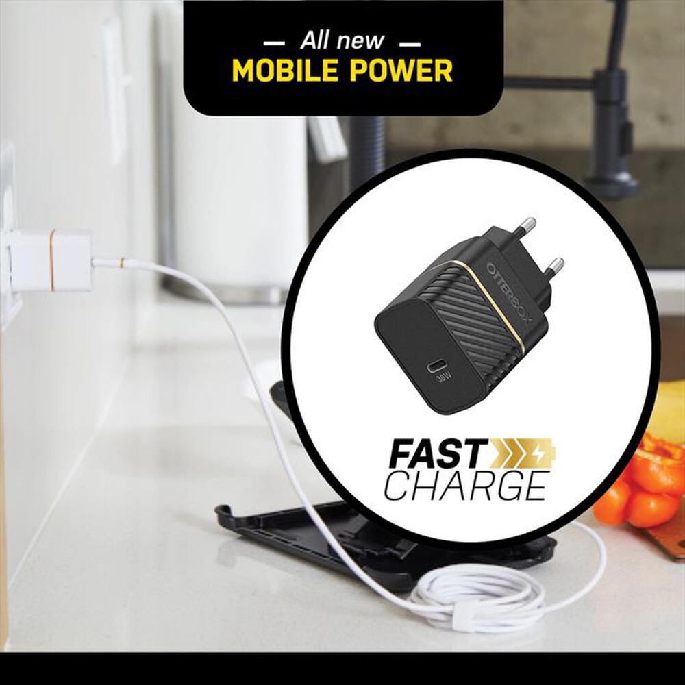 "OTTERBOX - CARICATORE DA MURO USB-C 30W-Nero"