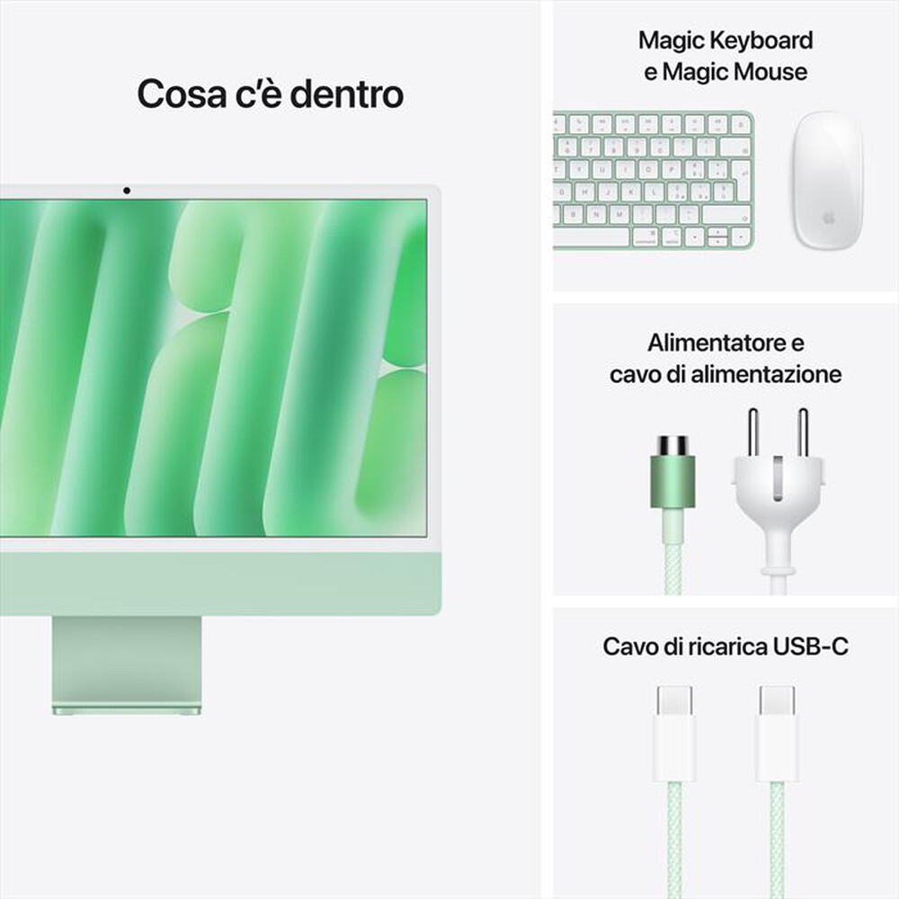Immagine del prodotto APPLE - iMac Retina 24" 4.5K M4 Core 8 CPU 8 GPU 256GB-Verde