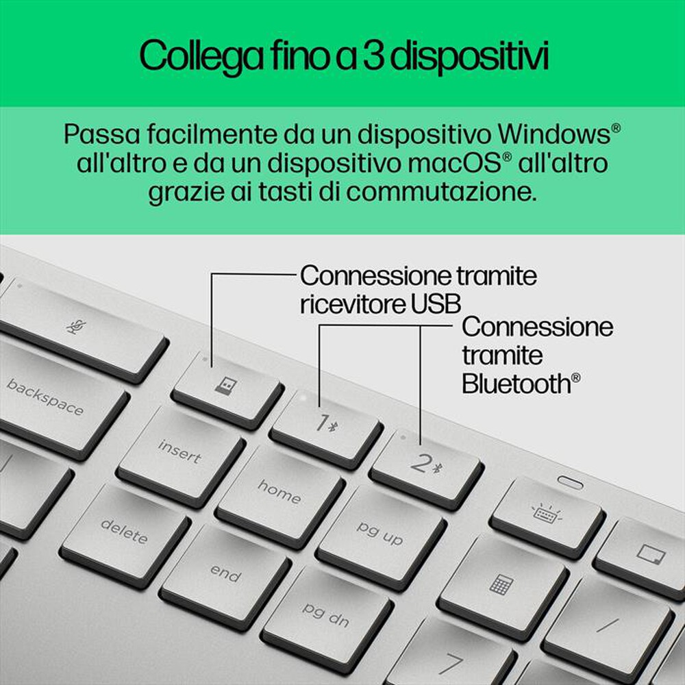 Immagine del prodotto HP - TASTIERA 970 PROGRAMMABILE WIRELESS-Silver