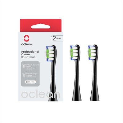 OCLEAN - Testine Ricambio Spazzolini PROFESSIONAL CLEAN 2PZ-Black