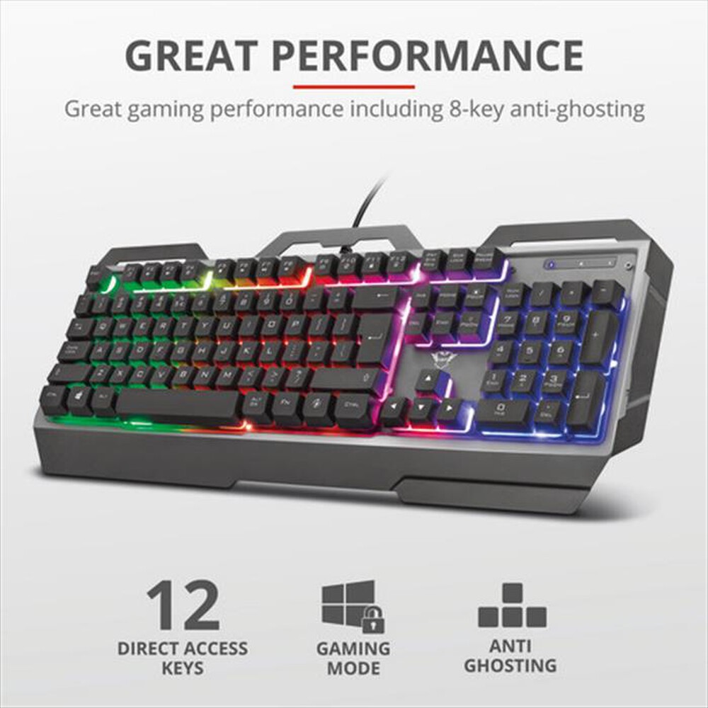 "TRUST - GXT856 TORAC GAMING KEYBOARD IT-Black RGB"