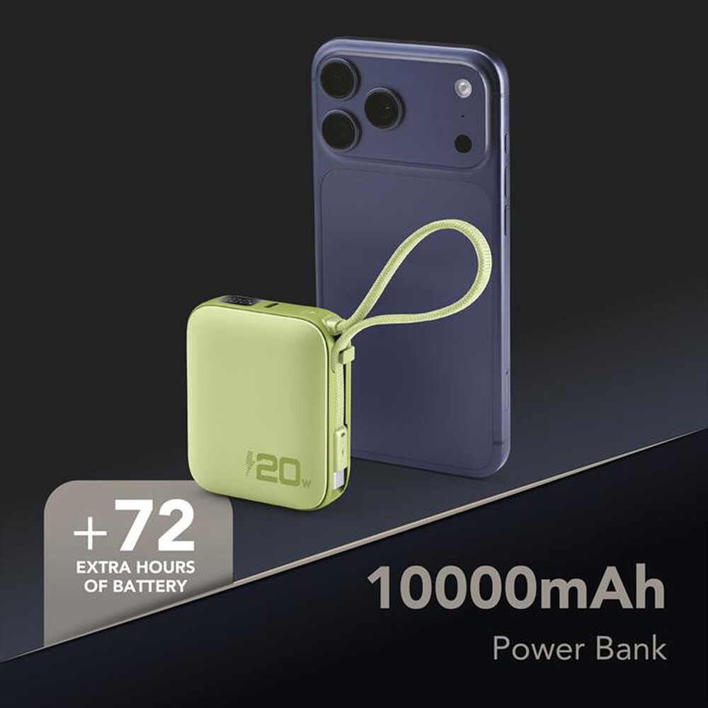 Immagine del prodotto CELLULARLINE - Power bank POCKET 10000 MAH 20W PORTA USB-C-Verde