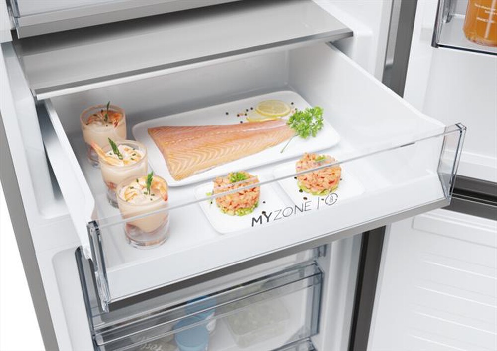 "HAIER - Frigorifero combinato HDPW5620BNPK Classe B 409 lt-Acciaio inox"