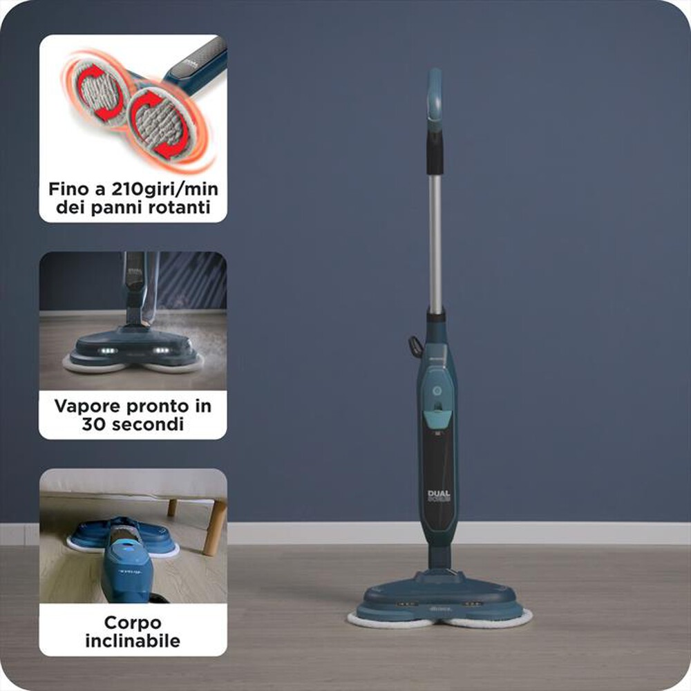 Immagine del prodotto ARIETE - Scopa a vapore con panni 4178 DUAL STEAM SCRUB-Blu