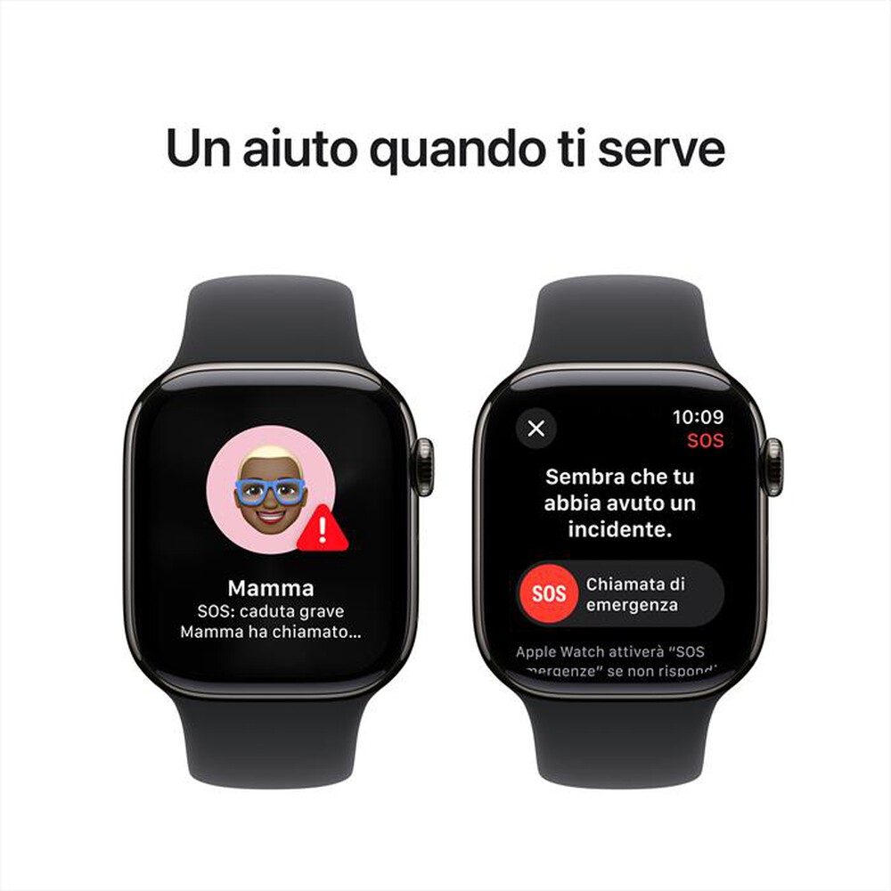 Immagine del prodotto APPLE - Watch Series 10 GPS + Cellular 42mm Titanio-Ardesia - Sport Band Nero M/L