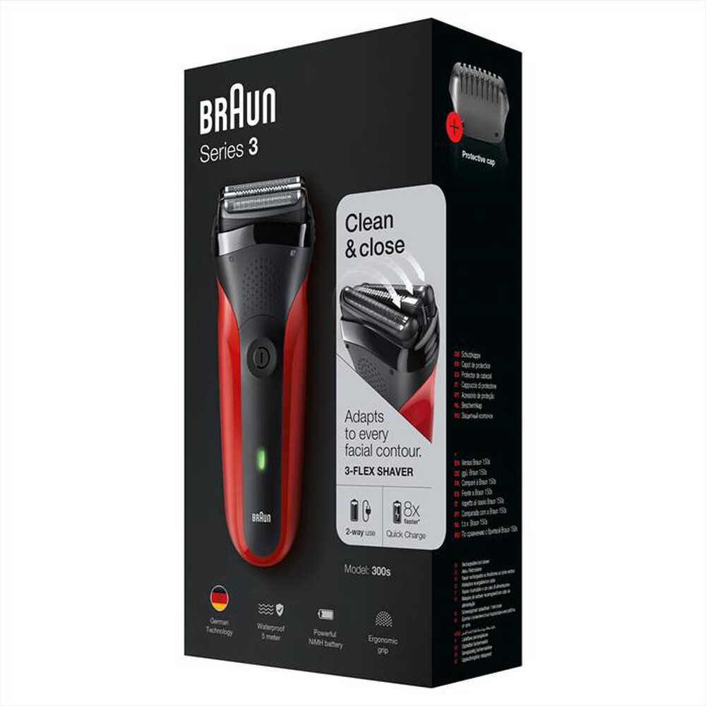 "BRAUN - SERIES 3 300S-Nero/Rosso"