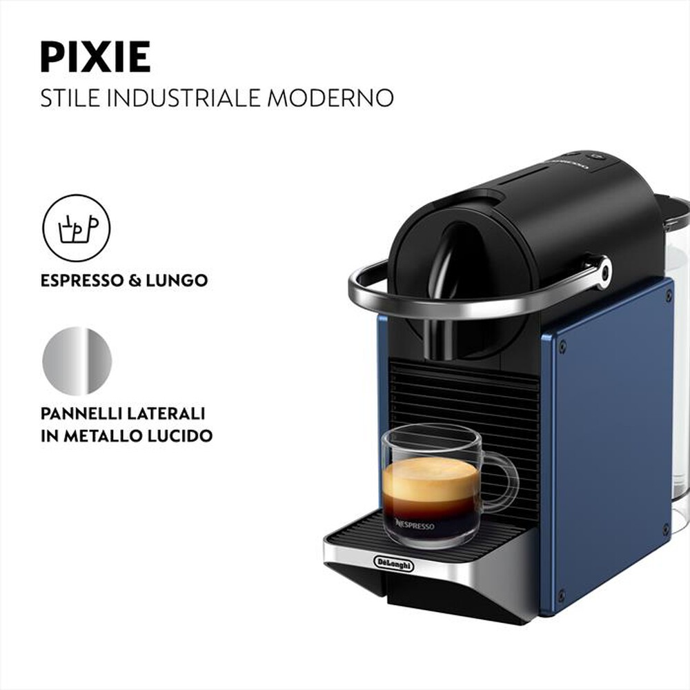 "DE LONGHI - Macchina da caffè Pixie EN127.BL capsule Nespresso-blu"