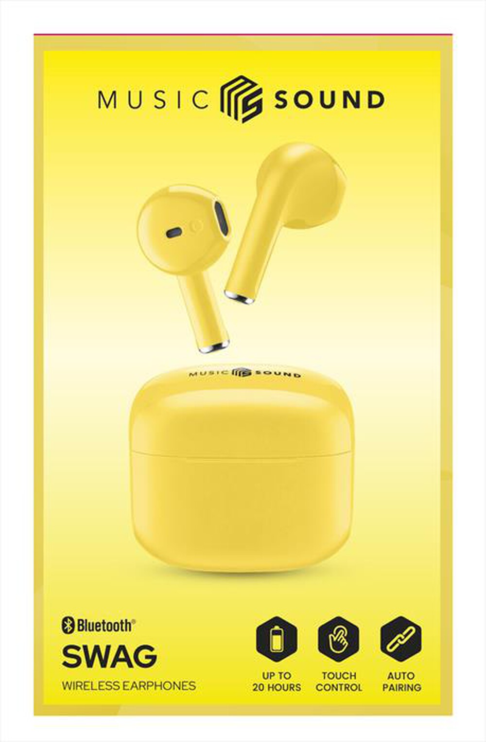 Immagine del prodotto MUSIC SOUND - Auricolare bluetooth TWS SWAG MS-Giallo