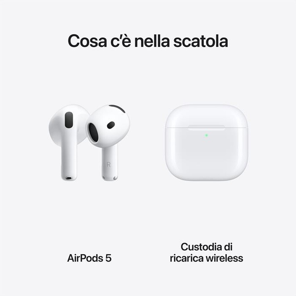 Immagine del prodotto APPLE - AirPods 5 con custodia di ricarica wireless-Bianco