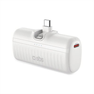 SBS - EcoPower Bank 5000mAh - TEBB5000PLUGWGRS-Bianco