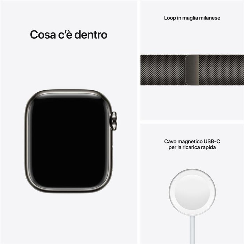 Immagine del prodotto APPLE - Watch Series 7 GPS+Cellular 45mm Acciaio-Maglia Milanese Grafite