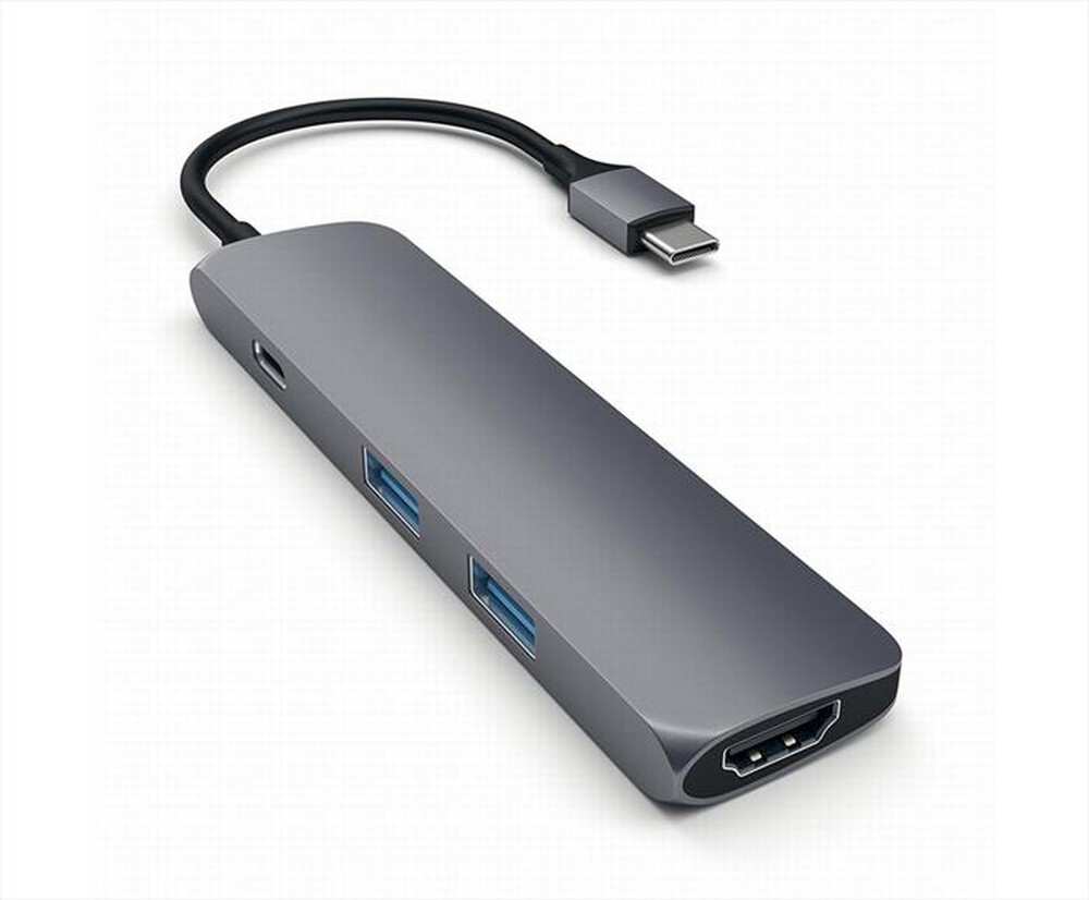 "SATECHI - ADATTATORE USB-C SLIM MULTI-PORTA-grigio"